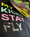 My Kicks Stay Fly™ Hoodie - Black (Nike Air Max 90) Neon/Seagreen/Pink/Leopard