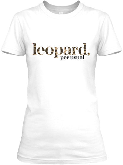 Leopard, Per Usual T-Shirt - White