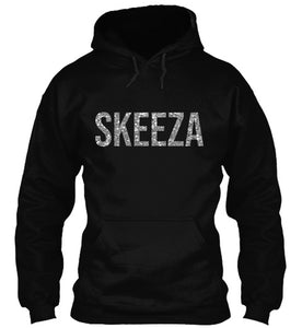 SKEEZA Hoodie - Black/Silver Glitter
