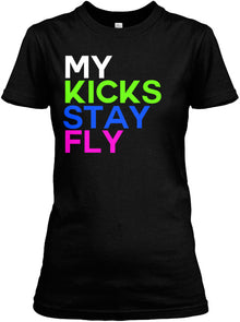  My Kicks Stay Fly™ T-Shirt - Black (White/Cyber/Active Fuchsia)
